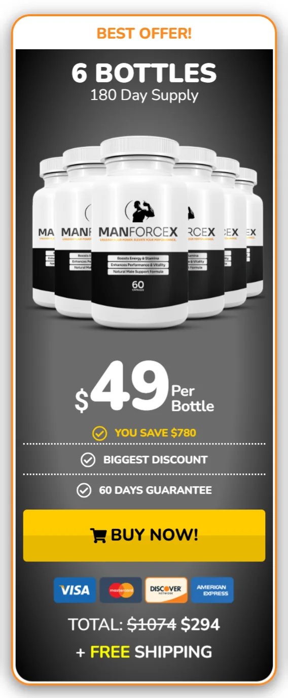 ManForceX™ 6 bottles pricing